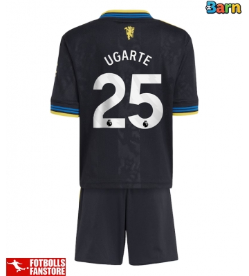 Manchester United Manuel Ugarte #25 Tredje Tröja Barn 2025-26 Kortärmad (+ Korta byxor)